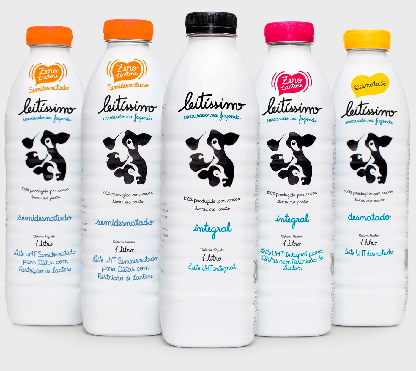 Leitissimo Bottles: Whole Milk, Whole Milk Lactose-Free, Semi-Skimmed Milk Lactose-Free.