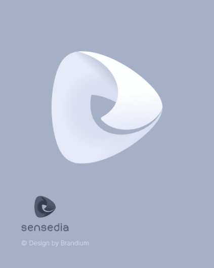 Logo da marca Sensedia fundo azul